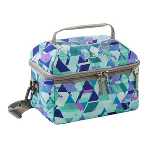 NWT L.L.Bean New Flip Top Insulated Lunch bag Blue white floral